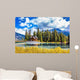 Bridge over Emerald Lake and camping Wall Mural
