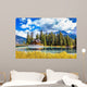 Bridge over Emerald Lake and camping Wall Mural