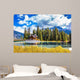 Bridge over Emerald Lake and camping Wall Mural