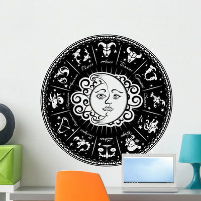 Astrological Zodiac Signs Wall Decal shown on a wall
