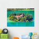Island of Visovac monastery in Krka Wall Mural