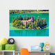 Island of Visovac monastery in Krka Wall Mural