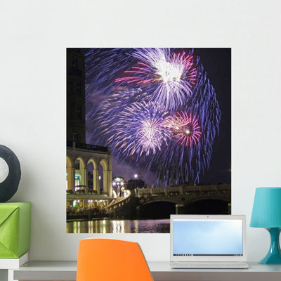 Fireworks Binnenalster Vii Wall Decal shown on a wall