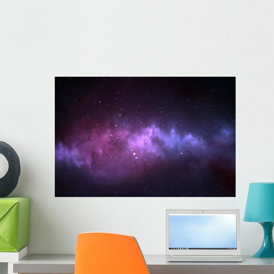 Night Sky Universe Stars Wall Mural shown on a wall