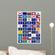 US States Flag Button Poster Wall Mural