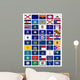 US States Flag Button Poster Wall Mural