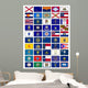 US States Flag Button Poster Wall Mural
