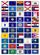 US States Flag Button Poster Wall Mural