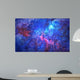 blue universe space abstract background. watercolor illustration Wall Mural