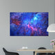 blue universe space abstract background. watercolor illustration Wall Mural