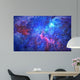 blue universe space abstract background. watercolor illustration Wall Mural