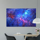 blue universe space abstract background. watercolor illustration Wall Mural
