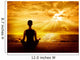 Yoga Meditating Sunrise, Woman Mindfulness Meditation on Beach Wall Mural