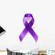 Purple awareness ribbon isolated on white Wall Decal