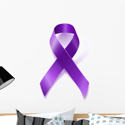 Purple awareness ribbon isolated on white Wall Decal