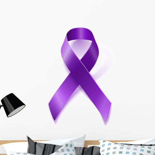 Purple awareness ribbon isolated on white Wall Decal