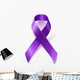 Purple awareness ribbon isolated on white Wall Decal