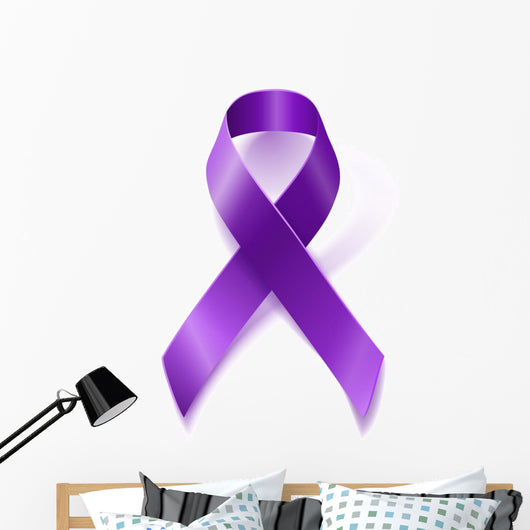 Purple awareness ribbon isolated on white Wall Decal