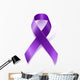 Purple awareness ribbon isolated on white Wall Decal