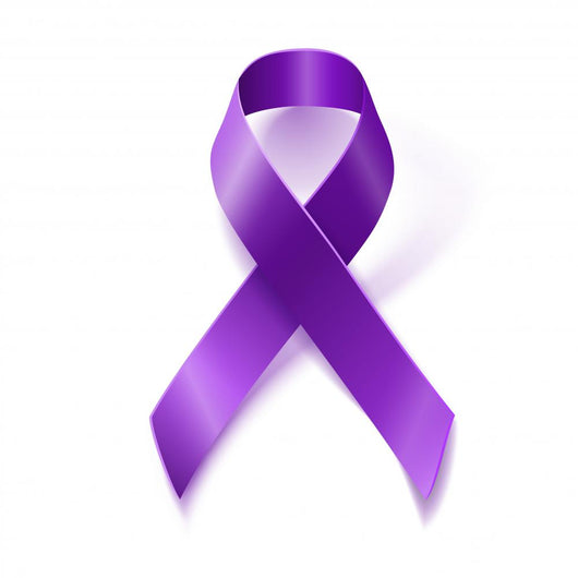 Purple awareness ribbon isolated on white Wall Decal