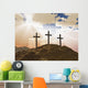 Three Cross on Calvary Hill Wall Mural