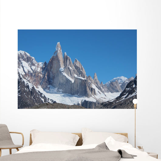 famous mt. cerro torre and its neighbors mt. torre egger and punta herron in los glaciares national park, patagonia, Argentina Wall Mural