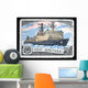 Nuclear ice breaker "Arctic" on Soviet stamp Wall Mural