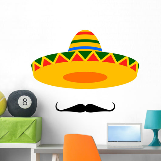 sombrero moustache Wall Decal