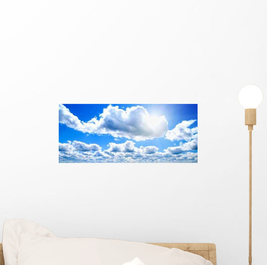 White Clouds and Blue Wall Decal
