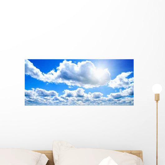 White Clouds and Blue Wall Decal