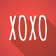 Long shadow illustration of    the text XOXO Wall Mural