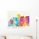 San Diego Landmarks Watercolor Wall Decal