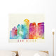 San Diego Landmarks Watercolor Wall Decal
