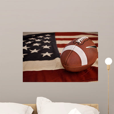 American Football Wall Mural shown on a wall