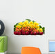 Bouquet of Colorful Roses on White Background Wall Decal