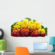 Bouquet of Colorful Roses on White Background Wall Decal