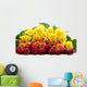 Bouquet of Colorful Roses on White Background Wall Decal