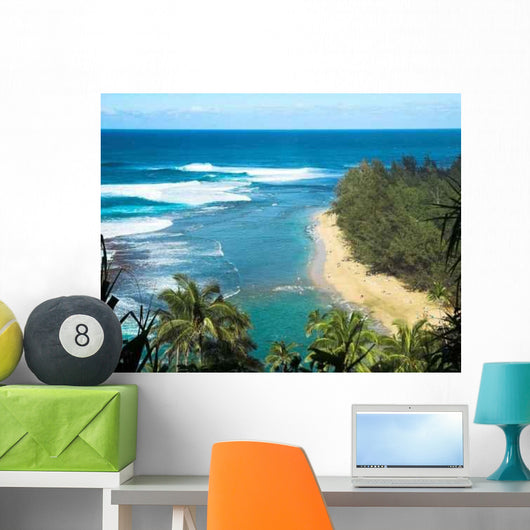 Tropical Beach Wall Decal Design 1