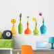 Spring Flowers Vases Wall Decal Sticker Set