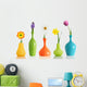 Spring Flowers Vases Wall Decal Sticker Set