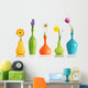 Spring Flowers Vases Wall Decal Sticker Set