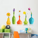 Spring Flowers Vases Wall Decal Sticker Set