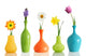 Spring Flowers Vases Wall Decal Sticker Set
