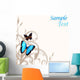 Butterflies Flower and Vines Wall Mural