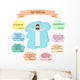 God loves you vector illustration. Smiling Jesus and Bible quotes with verses about love Wall Decal