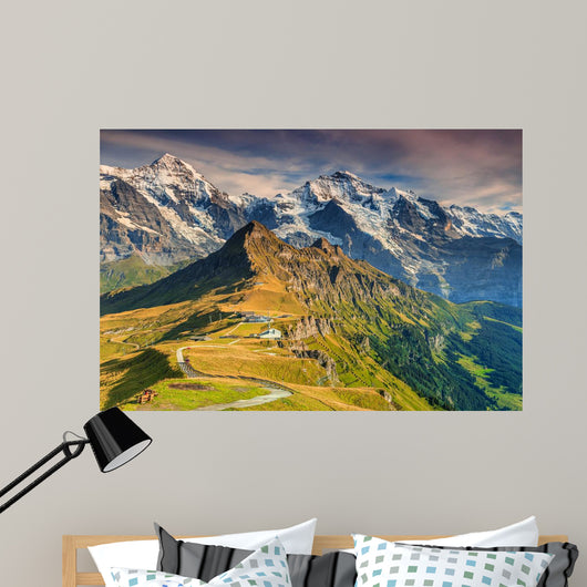 Mannlichen station,famous tourist destination,Bernese Oberland,Switzerland,Europe Wall Mural