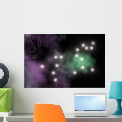 Zodiac Constellation Leo Wall Decal shown on a wall