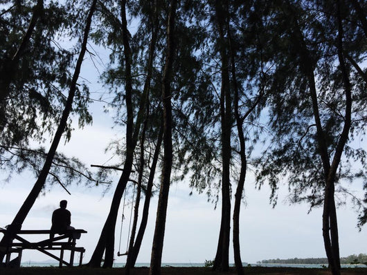 silhouette lonely man Wall Mural