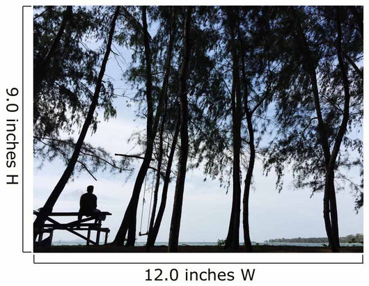 silhouette lonely man Wall Mural