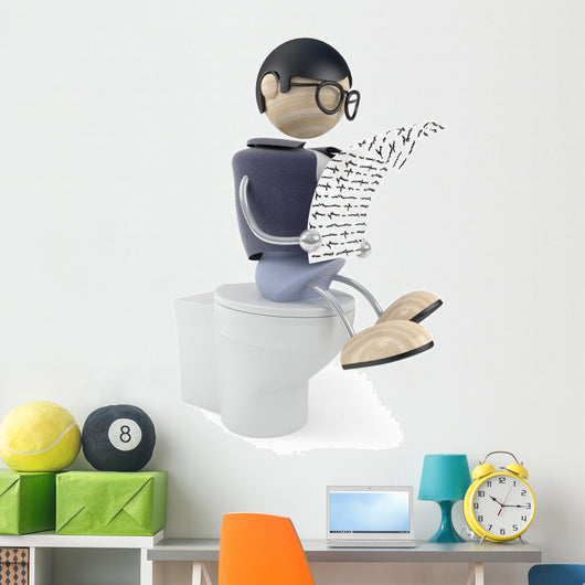 Bathroom Newspaper Wall Decal